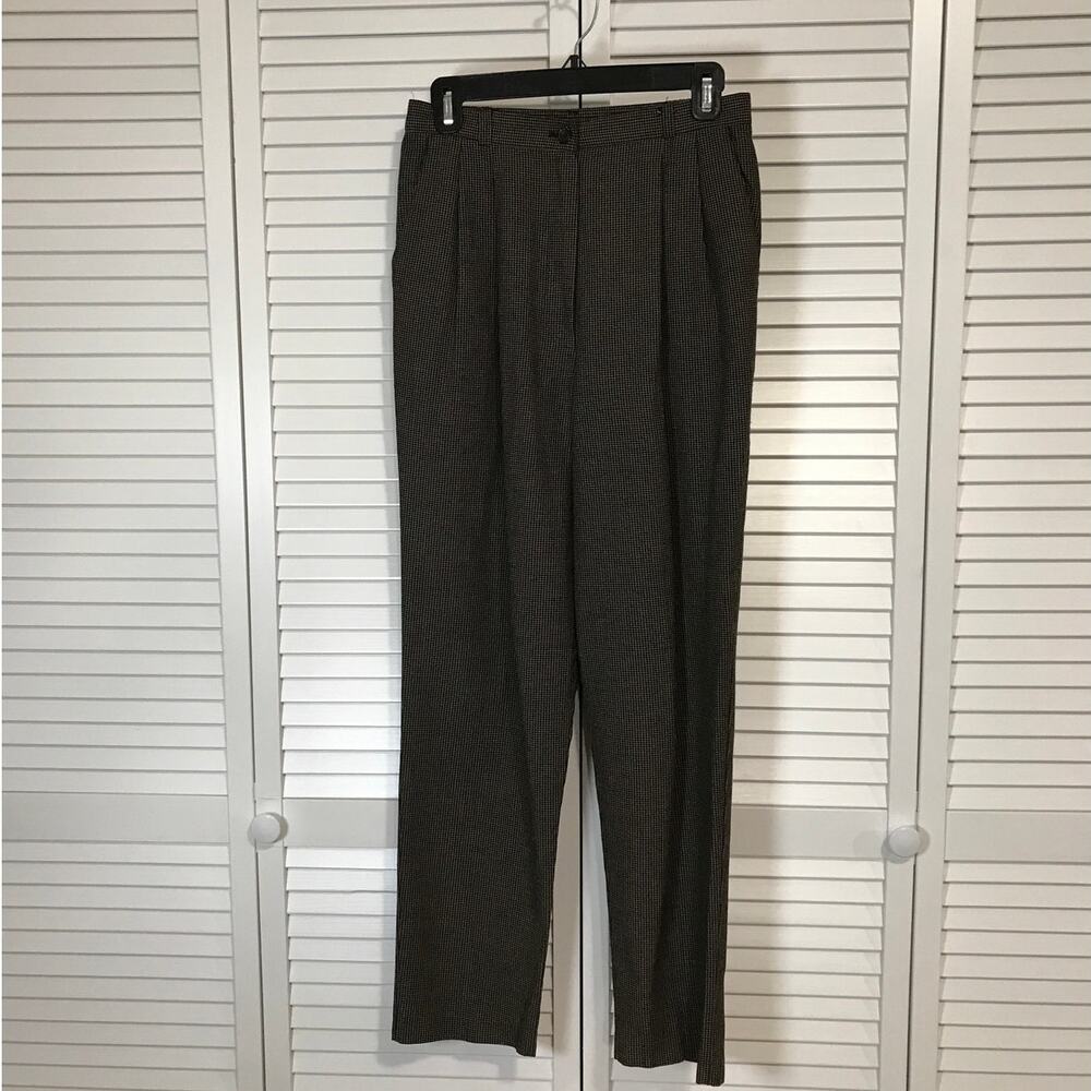 Jaclyn Smith Vintage Minimalist Black Pleated High Waist Tapered Pants Women 10